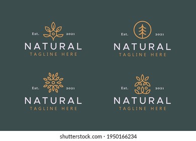 Leaf and Tree Abstract Logo Badge