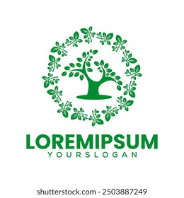 leaf tree creative abstract logo design 