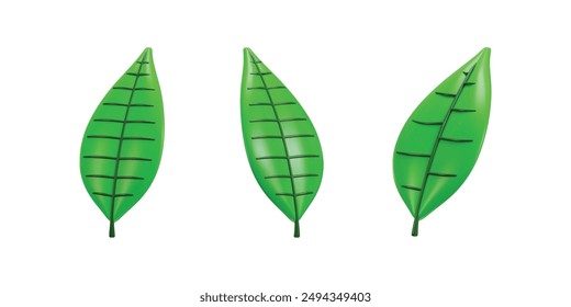 Leaf of tree. Ecology, bio and natural environment concept icon set 3d render