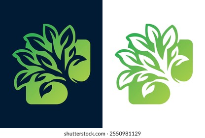 Leaf tree Ecology Logo Vector icon design