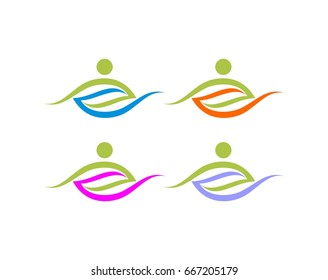 Leaf Tree Figure Logo Template