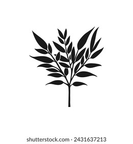 Leaf, tree. Floral icon flat style isolated on white background. Vector illustration