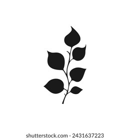 Leaf, tree. Floral icon flat style isolated on white background. Vector illustration
