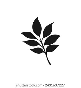 Leaf, tree. Floral icon flat style isolated on white background. Vector illustration