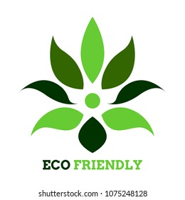 leaf tree flower eco friendly logo icon symbol vector design illustration