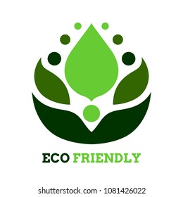 leaf tree flower eco friendly logo icon symbol vector design illustration