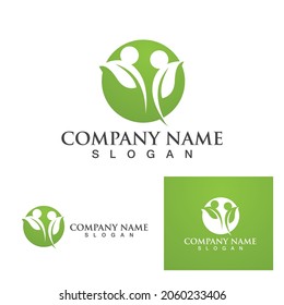 Leaf tree green logo and symbol vector