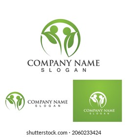 Leaf-Baum-Logo und Symbol, Vektorgrafik