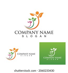 Leaf tree green logo and symbol vector