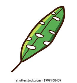 leaf tree with holes vector illustration icon design template with doodle hand drawn fill color style