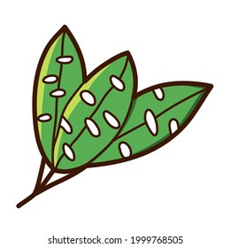 leaf tree with holes vector illustration icon design template with doodle hand drawn fill color style