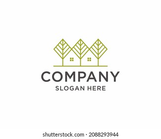 Leaf Tree Home Logo Design Icon Stock Vector (Royalty Free) 2088293944 ...