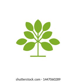 Leaf, tree, lawn, grass logo design template vector illustration
