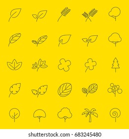 leaf and tree line icons