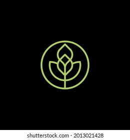 leaf tree logo design concept