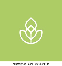 leaf tree logo design concept