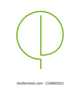 leaf of a tree in a minimalist style