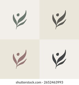 Leaf Tree monoline. illustration human yoga, Universal creative premium symbol. Vector sign icon logo template. Vector illustration
