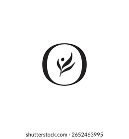 Leaf Tree monoline. illustration human yoga, Universal creative premium symbol. Vector sign icon logo template. Vector illustration