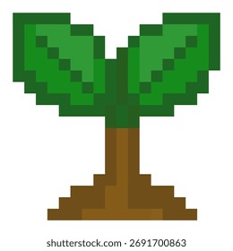Leaf Tree Pixel Art Illustration
