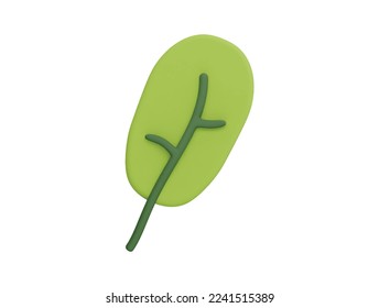 leaf of tree and plant ecology bio with 3d vector icon cartoon minimal style
