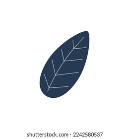 Leaf of tree and plant. Ecology, bio and natural products concept. Vector icon. Cartoon minimal style.