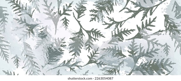 Leaf Tree Seamless Pattern. Leaves Trees, Shrubs Stamp Effect. Neutral, Aesthetic Pattern. Texture Spots Watercolor Overlay. Transparency Wallpaper Rustic Modern Design. Fancy Delicate Fabric Textile.