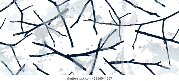 Laubbaum Nahtloses Muster. Blättert Bäume, Stempeleffekt von Shrubs. Neutrales, ästhetisches Muster. Textur Spots Wasser Farbe Overlay. Transparentes Bildschirmhintergrund Rustikales modernes Design. Fancy Delicate Stoff Textil.