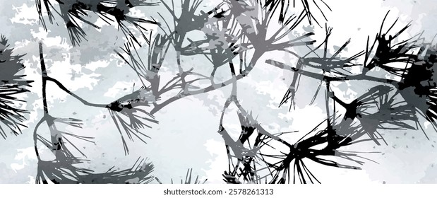 Leaf Tree Seamless Pattern. Leaves Trees, Shrubs Stamp Effect. Neutral, Aesthetic Pattern. Texture Spots Watercolor Overlay. Transparency Wallpaper Rustic Modern Design. Fancy Delicate Fabric Textile.