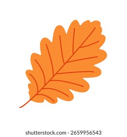 Leaf of tree. Simple autumn fall leaf. Autumn decoration in flat style