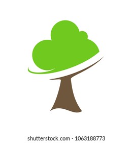 Leaf and tree symbol. Ecology icon. Nature logo. Vector eps 10.