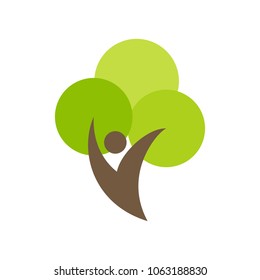 Leaf and tree symbol. Ecology icon. Nature logo. Vector eps 10.