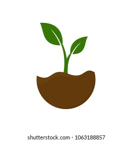 Leaf and tree symbol. Ecology icon. Nature logo. Vector eps 10.