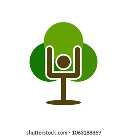 Leaf and tree symbol. Ecology icon. Nature logo. Vector eps 10.