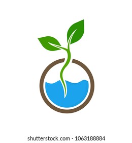 Leaf and tree symbol. Ecology icon. Nature logo. Vector eps 10.