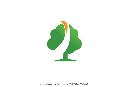 Leaf and tree symbol. Ecology icon. Nature logo. Vector