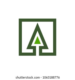 Leaf and tree symbol. Flame icon. Nature logo. Vector eps 10.
