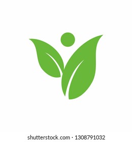 Leaf, tree, water drop logo design template vector illustration