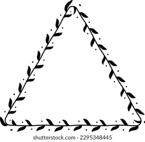 Leaf triangle Flower frame leaf wreath vector border floral photo frame romantic decoration for wedding anniversary birthday new year newborn mother Christmas valentine winner award congratulations