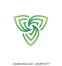 leaf triangle logo design vector template