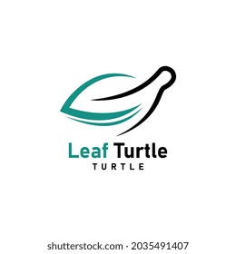 Leaf turtle logo template design vector icon illustration