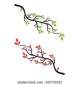 leaf twig vector template