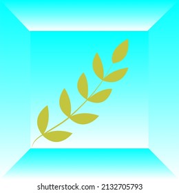 leaf twigs in a gradient color box