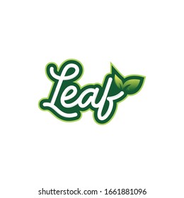 Leaf Typography Logo Illustration Design