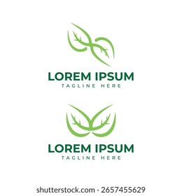 leaf unique creative logo design modern minimal concept