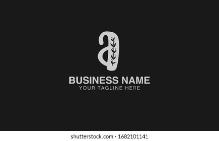 A leaf Unique Minimal Style golden and black colour initial based logo design vector illustrator