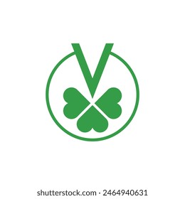 Leaf v letter logo abstract symbol