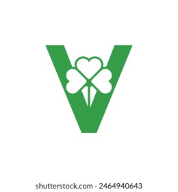 Leaf v letter logo abstract symbol