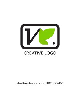 Blatt und v Brief einfach für Logo Firma. ein modernes Vektordesign