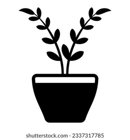 leaf vase icon with transparent background